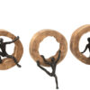 Wanddecoratie Figuur Klimmen - Mango Hout/Aluminium - Zwart - Assortiment Van 3