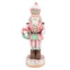 Notenkraker met Kerstkrans - Polyresin - Roze