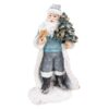Kerstman met Kerstboom - Polyresin - Grijs/Blauw
