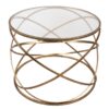 Bijzettafel Ramon - Metaal/Glas - Goudkleurig - Ø65x49cm hoog