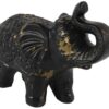 Decoratieve Olifant Novy - Keramiek - Zwart/Goud - 26x11,5x20,5cm