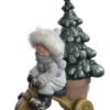 Kind op Driewieler met Kerstboom - Magnesium - Multi - 54cm hoog