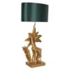 Tafellamp Giraf - Polyresin/Textiel - Goud/Groen - 33x20x67cm