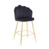 Set van 2 Design Barkrukken Shell Velvet Zwart