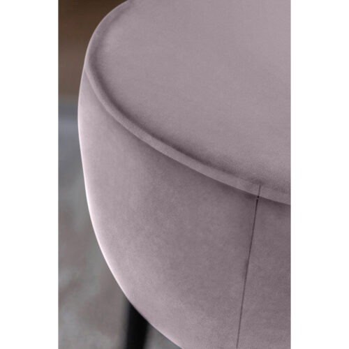 Poef Ellis - Hout/Velvet/Polyester - Roze - Ø50 x 46cm hoog - Afbeelding 4