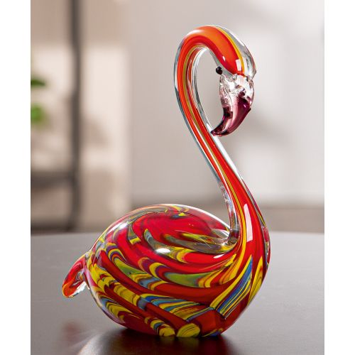 Decoratieve Zwaan Midge - Glas - Multi - L14xB7,5xH17cm