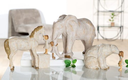 Decoratief Paard met Kind - Poly - Crème - L22 x B8 x H21 cm - Afbeelding 9