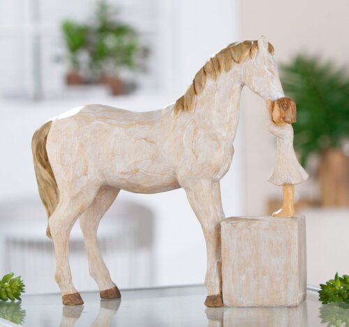 Decoratief Paard met Kind - Poly - Crème - L22 x B8 x H21 cm - Afbeelding 7