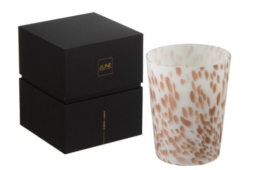 Geurkaars Noa Neon Night - Wit/Goud - Medium - Brandtijd 68u