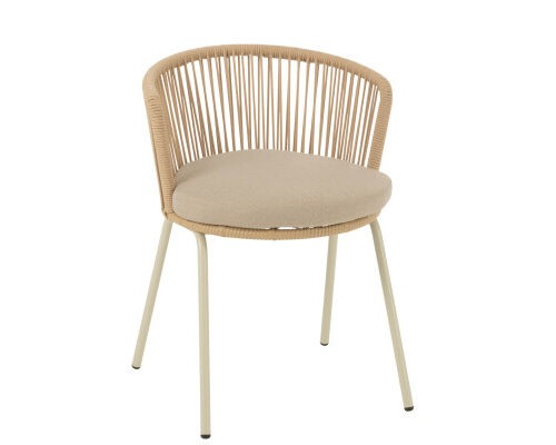 Stoel Toa - Metaal/Koord - Beige - L57xB56xH75cm