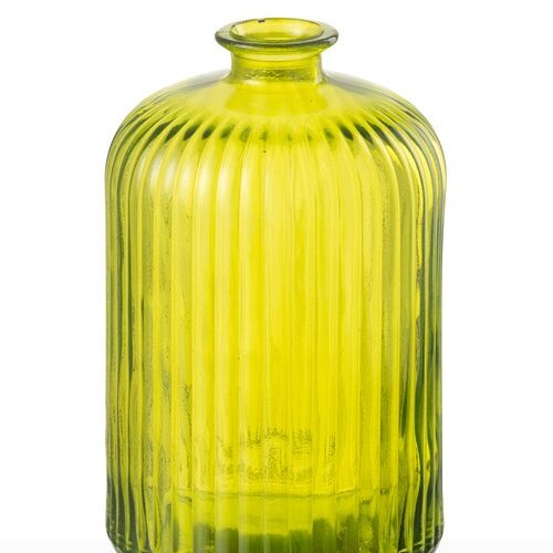 Vaas Bottle Stripe - Glas - Geel - Large - L14,5xB14,5xH23cm