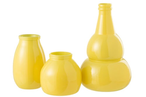 Vaas Cocoon - Glas - Geel - L27,5xB27,5xH45cm - Afbeelding 4