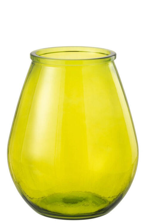 Vaas Egg - Glas - Geel - Large - L29xB29xH35,5cm
