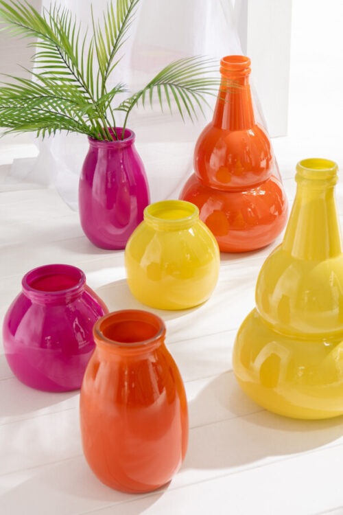Vaas Cocoon - Glas - Geel - L27,5xB27,5xH45cm - Afbeelding 2