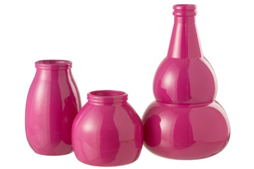 Vaas - Glas - Pink - Small - L21xB21xH20cm - Afbeelding 2