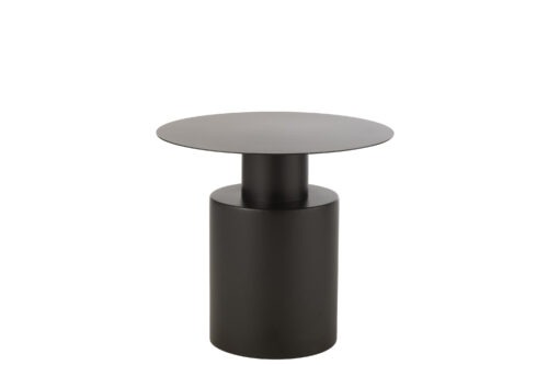 Bijzettafel Rond - Metaal - Zwart - L55xB55xH51cm - Afbeelding 2