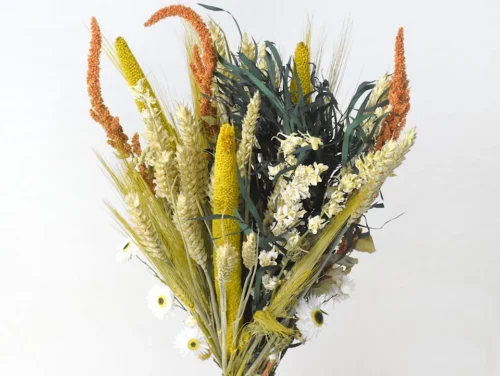 Droog Veldboeket - Naturel/Geel - 45cm
