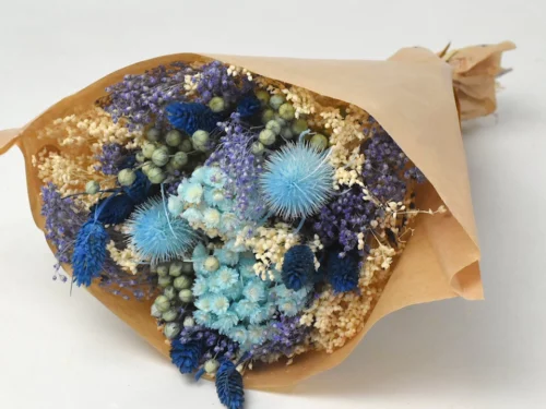 Droogbloemen Boeket - Blauw - H40cm