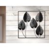 Wanddecoratie Bladmotief - Metaal - Zwart - L55xH55cm