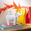 Decoratieve Olifant met Baby Olifant - Poly - Wit - L26,5xB11xH23cm