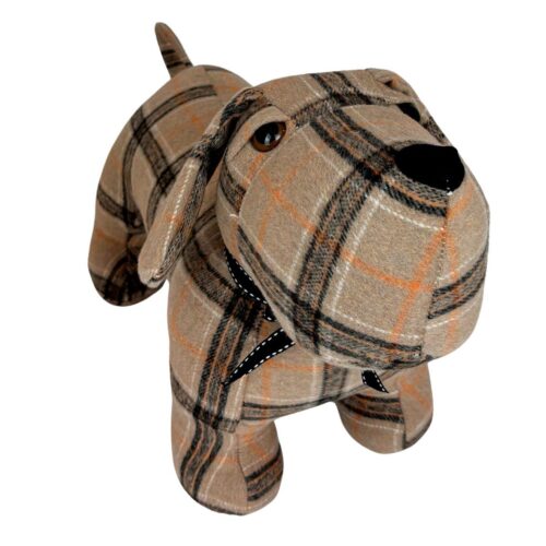 Deurstopper Hond Leo - Tartan Textiel - Multi - 50x24x26cm