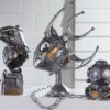 Sculptuur Steampunk Adelaar - Polyresin - Zilvergrijs