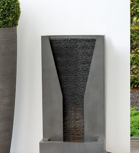 Fontein Cascata - Staal - Grijs/Zwart - L46xB25xH92cm