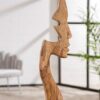 Sculptuur Gezicht op Voet - Mangohout - Naturel/Zwart - L15,5xB9xH63,5cm