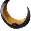Theelichthouder Moon - Metaal - Mat Zwart/Goud - L14,5xB6xH13,5cm