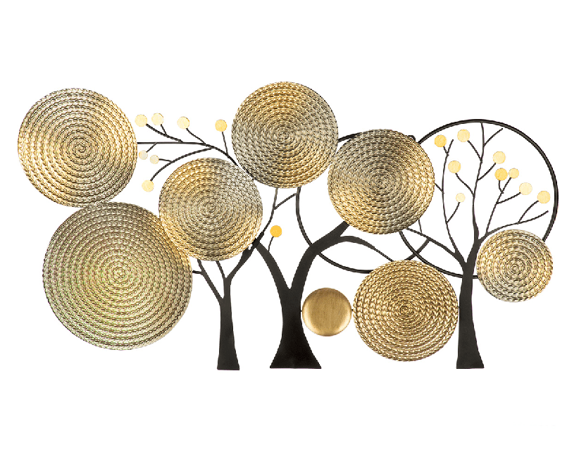 Wanddecoratie Rotondo - Metaal - Goud/Zwart - L88xH48cm - Afbeelding 2