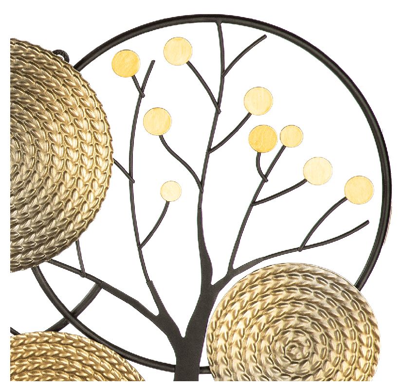 Wanddecoratie Rotondo - Metaal - Goud/Zwart - L88xH48cm - Afbeelding 4
