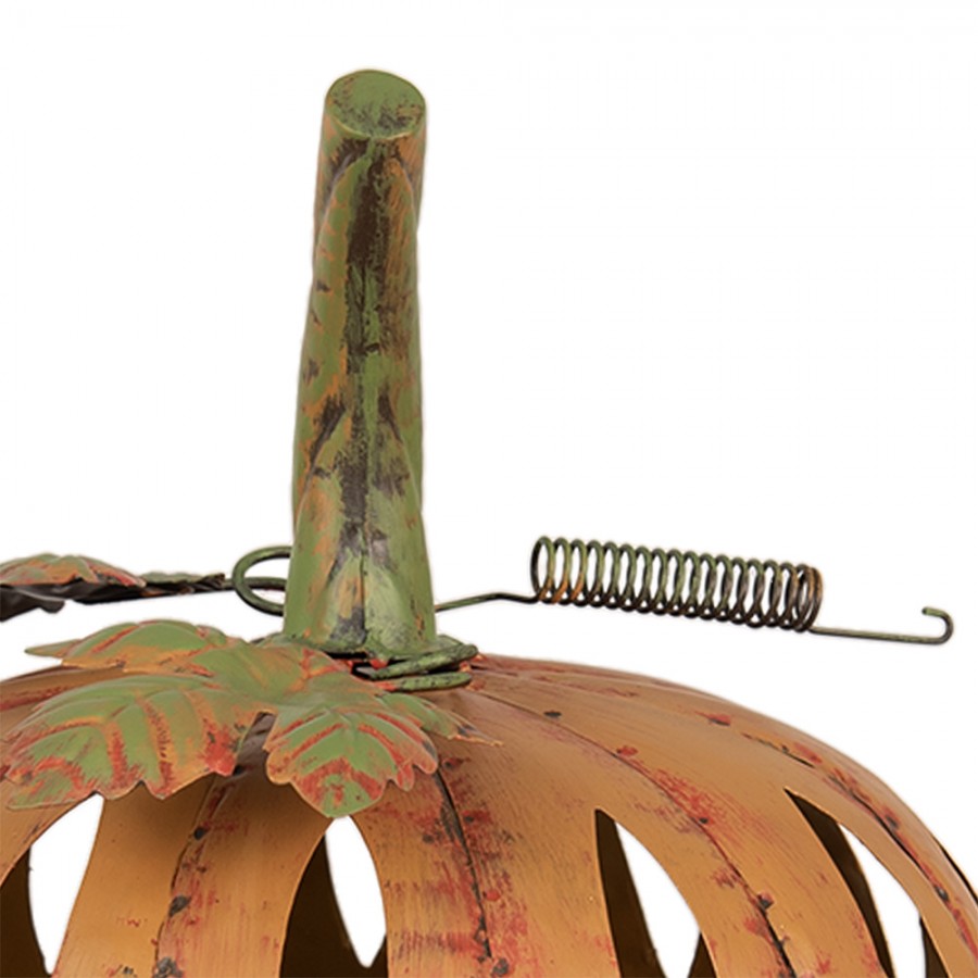 Decoratie Pompoen met LED - Ø 28x34 cm Oranje Metaal - Afbeelding 3