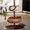 Etagère Chiana - Ruw Metaal - Beige/Bruin/Roestbruin - 3 Niveaus - Ø18xH32cm