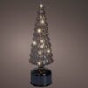 Kerstden met 15 LED's - Glas - Grijs - Ø11xH37cm