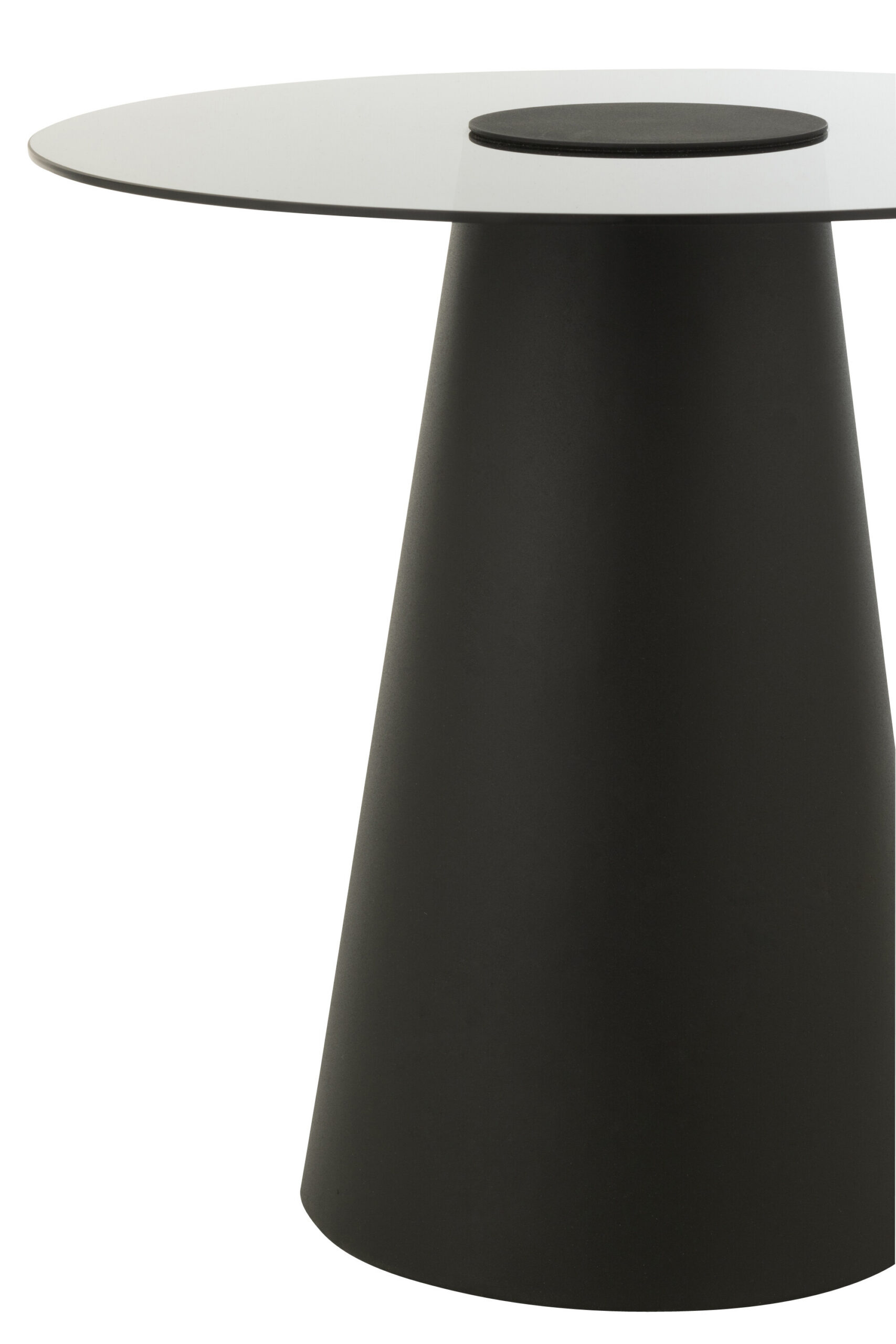 Bijzettafel Flat Cap Kegel - Glas/Metaal/Smeedwerk - Zwart - Ø60xH50cm - Afbeelding 5