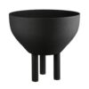 Bloempot Cleo op Pootjes - Gepoedercoat Ruw Metaal - Zwart - Ø17xH16,5cm