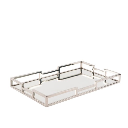 Dienblad Hommage Rechthoekig met Spiegel - RVS - Zilver - 40x25x5cm