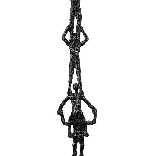 Alternative view of Sculptuur Teamspirit op Voet - Polyresin/Mangohout - Zwart/Naturel - L13xB9xH68,5cm