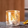 Theelichthouder Takken - Glas - Goud Glitter - Ø10xH10,5cm