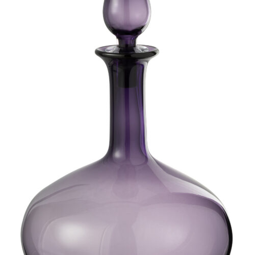 Alternative view of Decoratieve Fles + Stop - Glas - Paars - Ø26,5xH33cm
