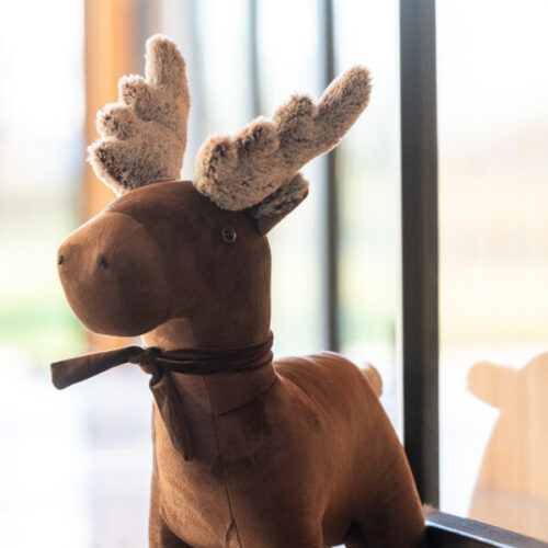 Deurstopper Rendier - Polyester - Bruin - Large - L36xB17xH45 cm