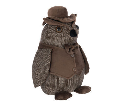 Alternative view of Deurstopper Uil met Hoed - Polyester - Donkerbruin - L20xB20xH30cm