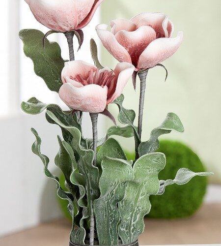 Kunstplant Pentola in Pot - Foam - Pink/White - Ø9,5xH40cm