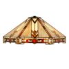 Tiffany Lampenkap Art Deco Motief - Glas - Beige/Bruin - Ø 50x25cm