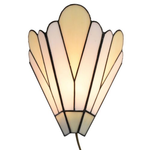 Wandlamp Tiffany Wit Beige Glas 20x10x29 cm