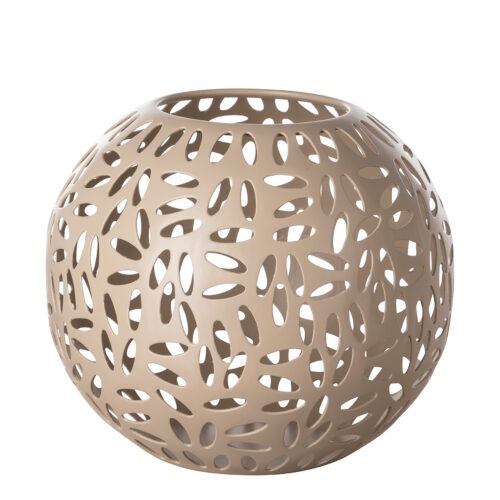 Alternative view of Windlicht Daria - Metaal Gepoedercoat - Taupe - Ø24xH20cm