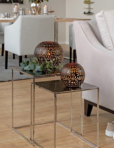 Windlicht Daria - Metaal Gepoedercoat - Zwart - Ø24xH20cm