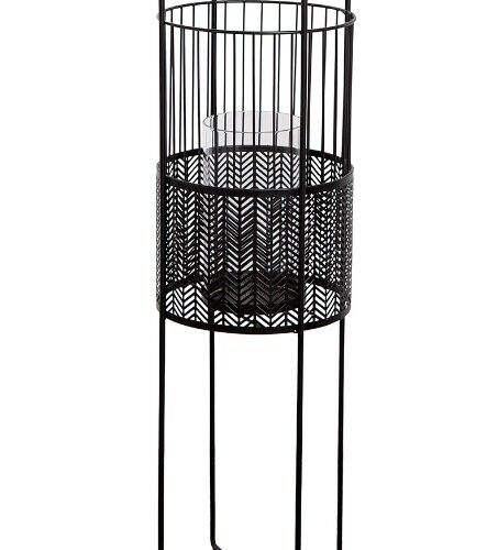 Alternative view of Windlicht Reveli - Metaal/Glas - Mat Zwart - Ø20xH66cm