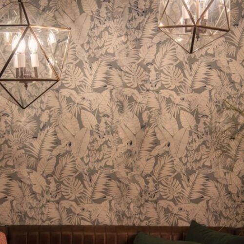 Alternative view of Hanglamp Zeshoek Metaal Transparant Glas Ø40x L145 cm