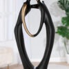 Figuur Koppeltje Dancing Kiss - Polyresin - Mat Zwart/Goud - L22xB9xH50cm